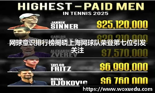 网球意识排行榜揭晓上海网球队荣登第七位引发关注